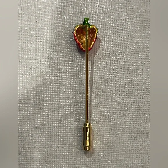 Vintage mini strawberry hat/ lapel stick pin. EUC! - Picture 3 of 5